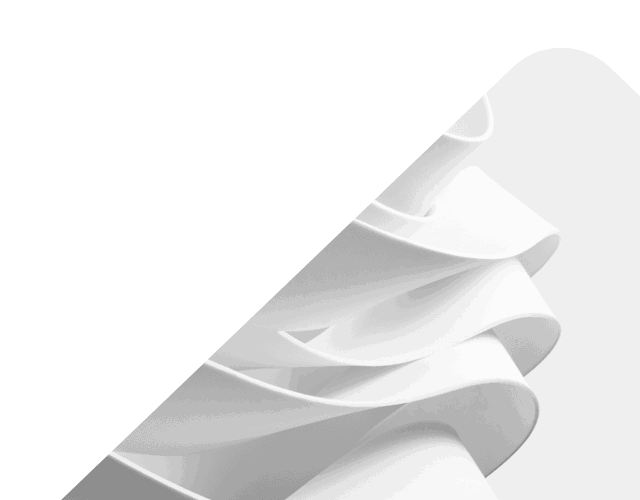 Abstract layered shapes with smooth white curves and a green geometric background